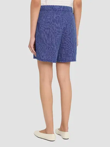 Eileen Fisher Women's Striped Cotton Gauze Walking Shorts - Blue Stripe | Thumbnail 3 Eileen Fisher Women's Striped Cotton Gauze Walking Shorts - Blue Stripe | Thumbnail 3
