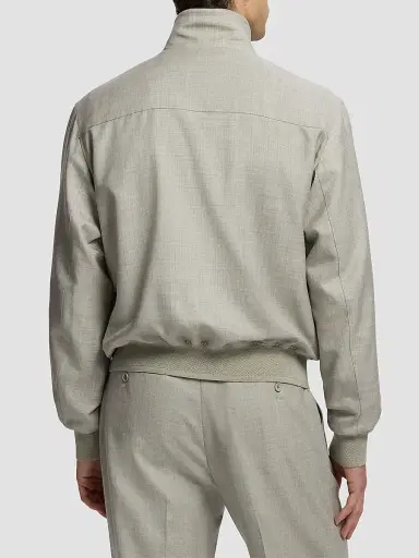 Ralph Lauren Purple Label Men's Felton Cashmere-Silk Bomber Jacket - Cream Pearl Grey | Thumbnail 3 Ralph Lauren Purple Label Men's Felton Cashmere-Silk Bomber Jacket - Cream Pearl Grey | Thumbnail 3