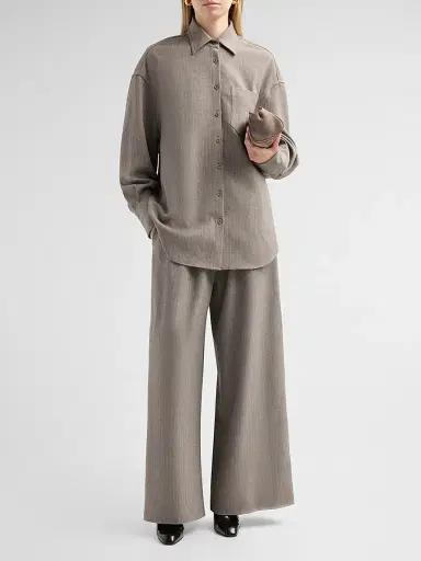 Ronny Kobo Women's Moni Wide-Leg Pants - Grey Stripe | Thumbnail 2 Ronny Kobo Women's Moni Wide-Leg Pants - Grey Stripe | Thumbnail 2