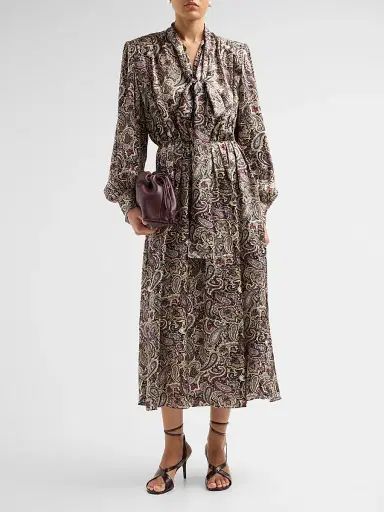 Ronny Kobo Women's Anora Paisley Silk-Blend Dress - Purple Multi | Thumbnail 2 Ronny Kobo Women's Anora Paisley Silk-Blend Dress - Purple Multi | Thumbnail 2