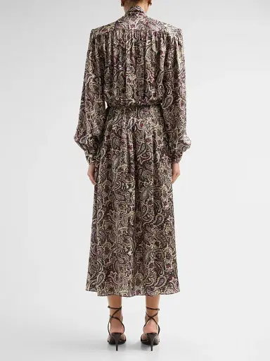 Ronny Kobo Women's Anora Paisley Silk-Blend Dress - Purple Multi | Thumbnail 3 Ronny Kobo Women's Anora Paisley Silk-Blend Dress - Purple Multi | Thumbnail 3