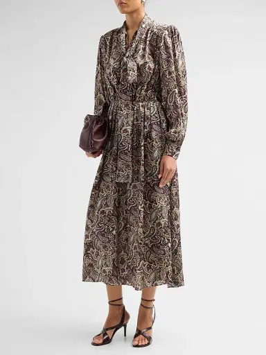 Ronny Kobo Women's Anora Paisley Silk-Blend Dress - Purple Multi | Thumbnail 4 Ronny Kobo Women's Anora Paisley Silk-Blend Dress - Purple Multi | Thumbnail 4