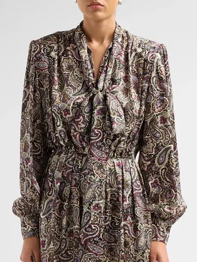 Ronny Kobo Women's Anora Paisley Silk-Blend Dress - Purple Multi | Thumbnail 5 Ronny Kobo Women's Anora Paisley Silk-Blend Dress - Purple Multi | Thumbnail 5