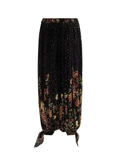 Hemant & Nandita Women's Floral Parachute Pants - Black | Thumbnail 1 Hemant & Nandita Women's Floral Parachute Pants - Black | Thumbnail 1
