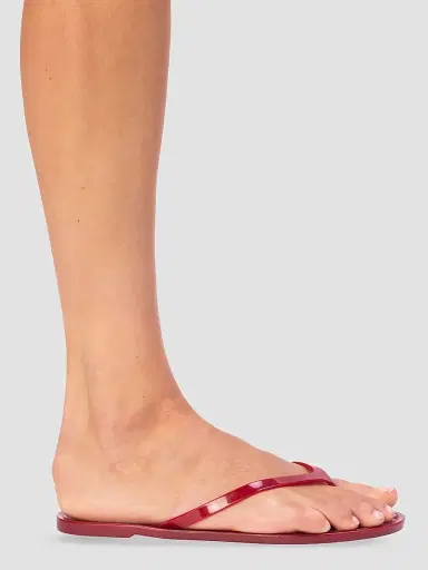 Black Suede Studio Women's Crystal PVC Stripe Flip Flops - Red Stripe Pvc - Size 11 | Thumbnail 5 Black Suede Studio Women's Crystal PVC Stripe Flip Flops - Red Stripe Pvc - Size 11 | Thumbnail 5