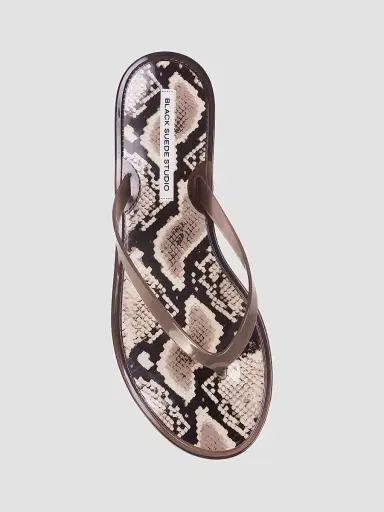 Black Suede Studio Women's Crystal Snake PVC Flip Flops - Brown - Size 11 | Thumbnail 4 Black Suede Studio Women's Crystal Snake PVC Flip Flops - Brown - Size 11 | Thumbnail 4