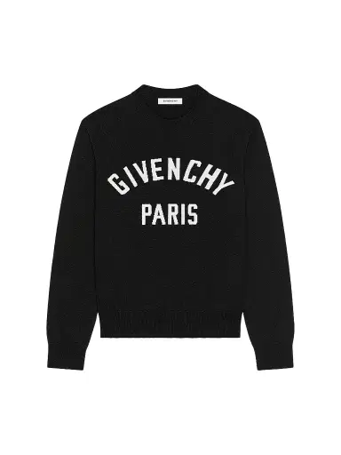 Givenchy Men's Couture Seam Sweater in Knit with Logo Detail - Black | Thumbnail 1 Givenchy Men's Couture Seam Sweater in Knit with Logo Detail - Black | Thumbnail 1