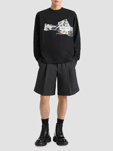 Givenchy Men's T-Shirt in Cotton with Ripped Papers Print - Black | Thumbnail 2 Givenchy Men's T-Shirt in Cotton with Ripped Papers Print - Black | Thumbnail 2