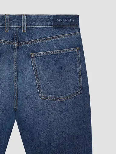 Givenchy Men's Straight Fit Jeans with Raw Details | Thumbnail 5 Givenchy Men's Straight Fit Jeans with Raw Details | Thumbnail 5