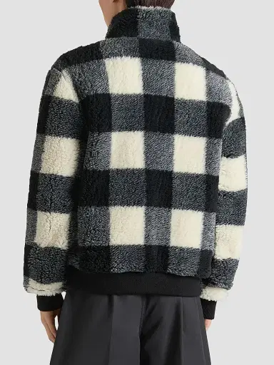Givenchy Men's Checked Fleece Jacket - Black White | Thumbnail 4 Givenchy Men's Checked Fleece Jacket - Black White | Thumbnail 4