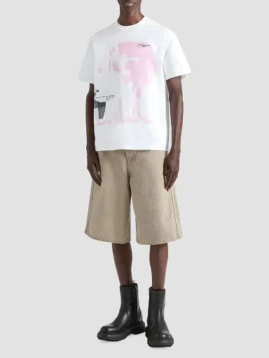 Givenchy Men's T-Shirt in Cotton with Ripped Paper Print - White | Thumbnail 2 Givenchy Men's T-Shirt in Cotton with Ripped Paper Print - White | Thumbnail 2
