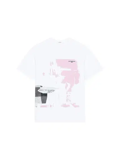 Givenchy Men's T-Shirt in Cotton with Ripped Paper Print - White | Thumbnail 1 Givenchy Men's T-Shirt in Cotton with Ripped Paper Print - White | Thumbnail 1