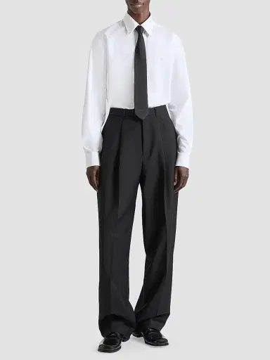 Givenchy Men's Shirt in Poplin with Logo Embroidery - White | Thumbnail 2 Givenchy Men's Shirt in Poplin with Logo Embroidery - White | Thumbnail 2
