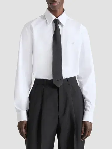 Givenchy Men's Shirt in Poplin with Logo Embroidery - White | Thumbnail 3 Givenchy Men's Shirt in Poplin with Logo Embroidery - White | Thumbnail 3