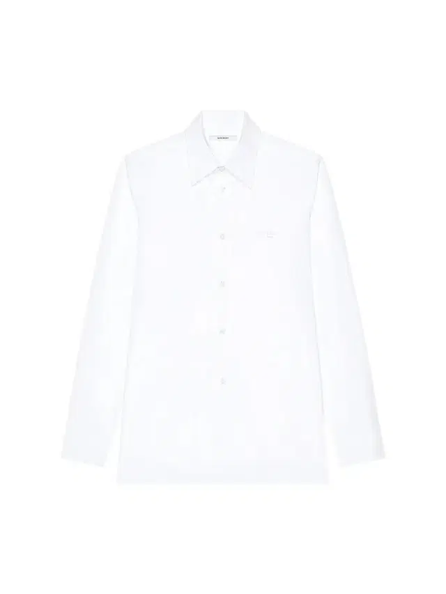 Men's Shirt in Poplin with Logo Embroidery - White Men's Shirt in Poplin with Logo Embroidery - White