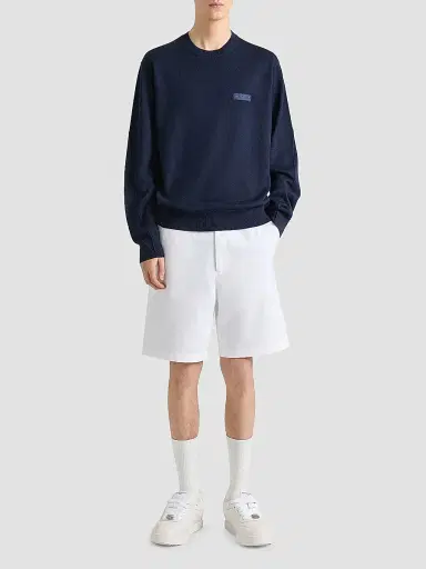 Givenchy Men's Sweater in Wool with Gros Grain Details - Night Blue | Thumbnail 2 Givenchy Men's Sweater in Wool with Gros Grain Details - Night Blue | Thumbnail 2