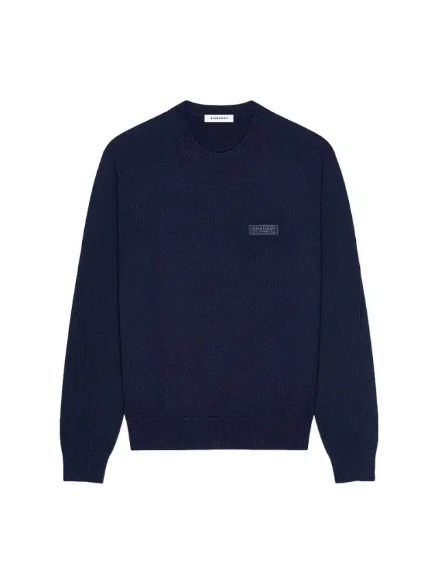 Men's Sweater in Wool with Gros Grain Details - Night Blue Men's Sweater in Wool with Gros Grain Details - Night Blue