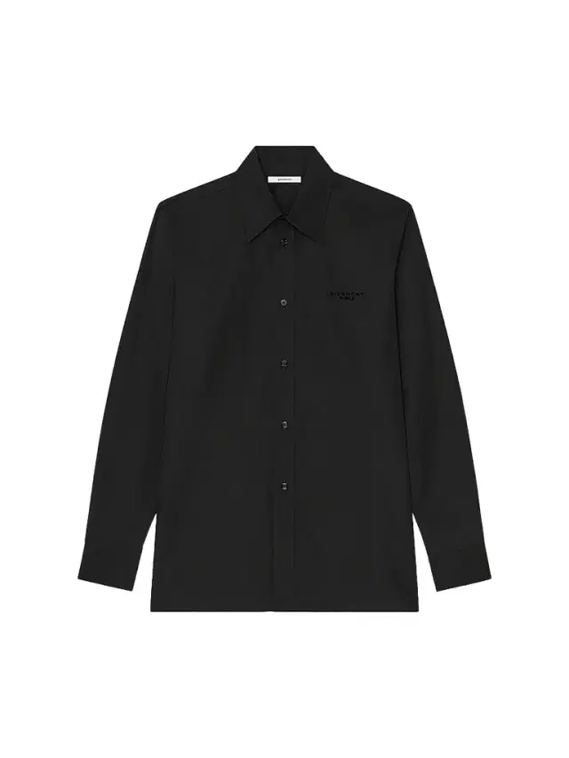 Men's Shirt in Poplin with Logo Embroidery - Black Men's Shirt in Poplin with Logo Embroidery - Black