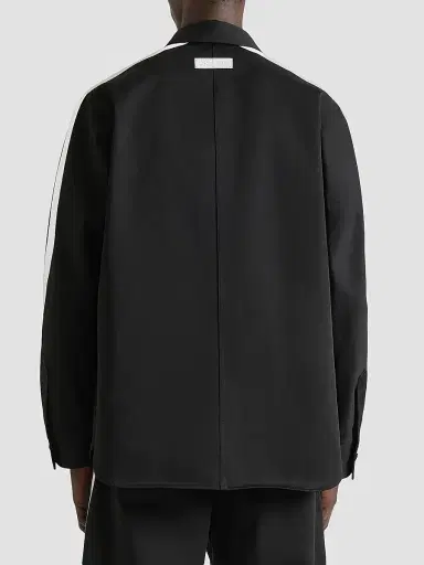 Givenchy Men's Couture Seam Overshirt in Cotton with Gros Grain Detail - Black | Thumbnail 4 Givenchy Men's Couture Seam Overshirt in Cotton with Gros Grain Detail - Black | Thumbnail 4