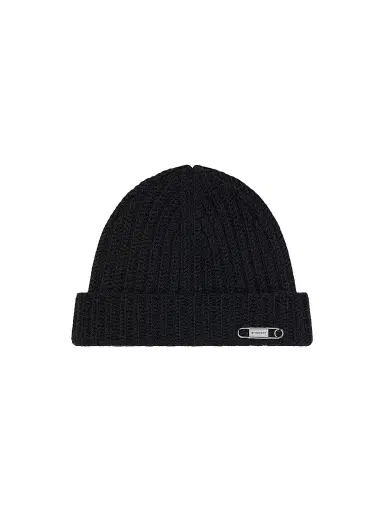 Givenchy Men's Beanie in Wool with Pin - Black | Thumbnail 1 Givenchy Men's Beanie in Wool with Pin - Black | Thumbnail 1