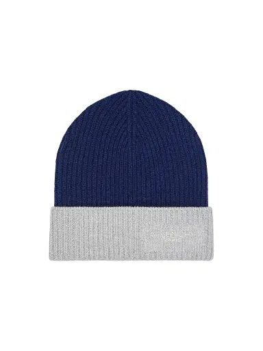 Givenchy Men's Bicolor Beanie in Wool and Cashmere - Midnight Blue Grey | Thumbnail 1 Givenchy Men's Bicolor Beanie in Wool and Cashmere - Midnight Blue Grey | Thumbnail 1