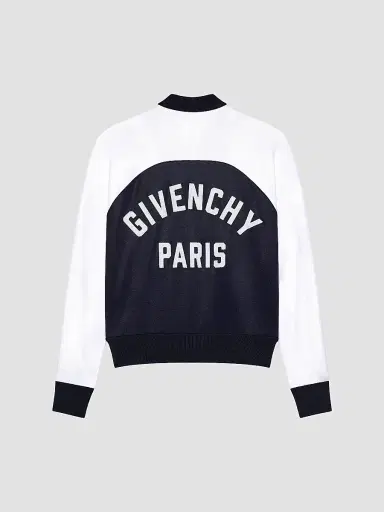 Givenchy Men's Blouson Jacket with Logo Embroidery - Navy White | Thumbnail 2 Givenchy Men's Blouson Jacket with Logo Embroidery - Navy White | Thumbnail 2