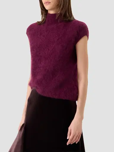 Akris Women's Cashmere Mock-Turtleneck Sweater - Merlot Red - Size 14 | Thumbnail 6 Akris Women's Cashmere Mock-Turtleneck Sweater - Merlot Red - Size 14 | Thumbnail 6