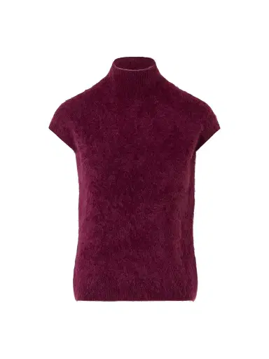 Akris Women's Cashmere Mock-Turtleneck Sweater - Merlot Red - Size 14 | Thumbnail 1 Akris Women's Cashmere Mock-Turtleneck Sweater - Merlot Red - Size 14 | Thumbnail 1