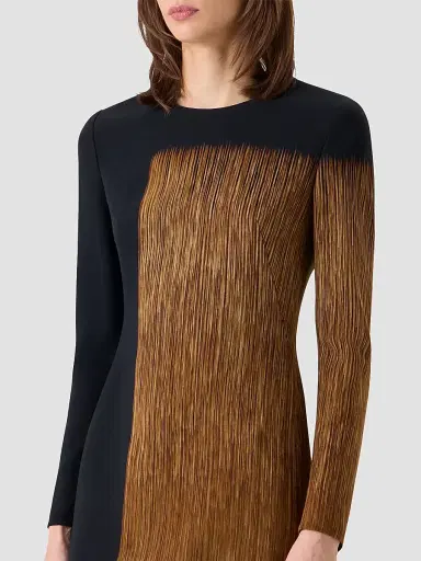 Akris Women's Abstract Print Wool-Blend Crewneck Midi Dress | Thumbnail 4 Akris Women's Abstract Print Wool-Blend Crewneck Midi Dress | Thumbnail 4