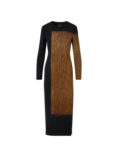 Akris Women's Abstract Print Wool-Blend Crewneck Midi Dress | Thumbnail 1 Akris Women's Abstract Print Wool-Blend Crewneck Midi Dress | Thumbnail 1