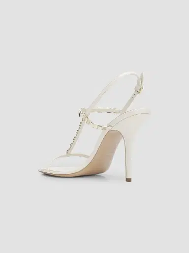 Ferragamo Women's Estea 95MM T-Strap Slingback Sandals - Mascarpone | Thumbnail 4 Ferragamo Women's Estea 95MM T-Strap Slingback Sandals - Mascarpone | Thumbnail 4