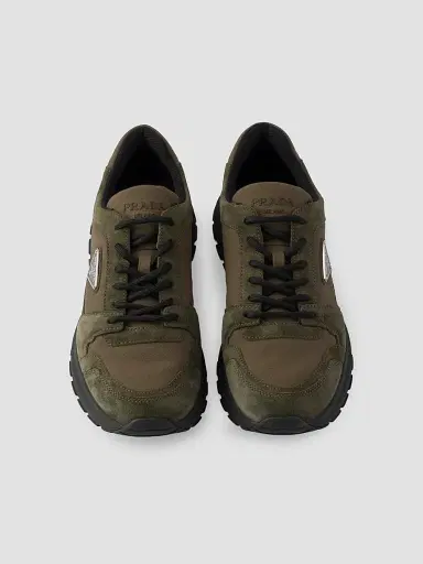 Prada Men's Prax Suede and Re-Nylon Sneakers - Green | Thumbnail 3 Prada Men's Prax Suede and Re-Nylon Sneakers - Green | Thumbnail 3