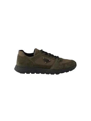 Prada Men's Prax Suede and Re-Nylon Sneakers - Green | Thumbnail 1 Prada Men's Prax Suede and Re-Nylon Sneakers - Green | Thumbnail 1