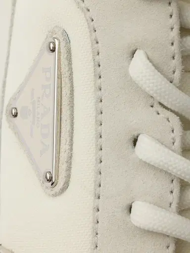 Prada Men's Prax Suede and Re-Nylon Sneakers - Off White | Thumbnail 5 Prada Men's Prax Suede and Re-Nylon Sneakers - Off White | Thumbnail 5