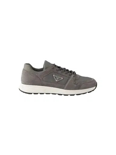 Prada Men's Prax Suede and Re-Nylon Sneakers - Grey | Thumbnail 1 Prada Men's Prax Suede and Re-Nylon Sneakers - Grey | Thumbnail 1