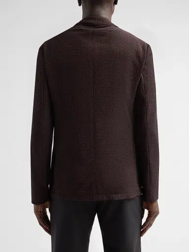 Emporio Armani Men's Square Textured Wool-Blend Soft Jacket - Size 50 | Thumbnail 3 Emporio Armani Men's Square Textured Wool-Blend Soft Jacket - Size 50 | Thumbnail 3