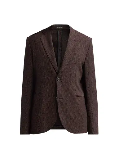 Emporio Armani Men's Square Textured Wool-Blend Soft Jacket - Size 50 | Thumbnail 1 Emporio Armani Men's Square Textured Wool-Blend Soft Jacket - Size 50 | Thumbnail 1