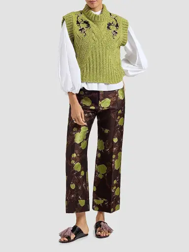 La DoubleJ Women's Cameo Vest Embroidered - Solid Light Green | Thumbnail 2 La DoubleJ Women's Cameo Vest Embroidered - Solid Light Green | Thumbnail 2