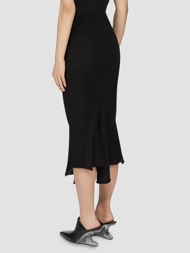 Rick Owens Women's Asymmetric High-Waisted Midi-Skirt - Black | Thumbnail 3 Rick Owens Women's Asymmetric High-Waisted Midi-Skirt - Black | Thumbnail 3