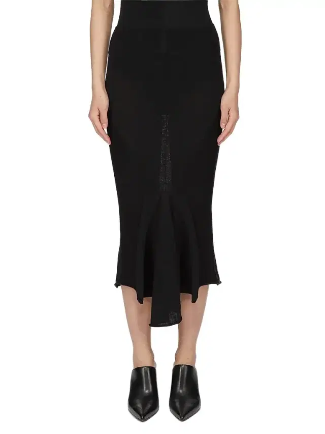 Women's Asymmetric High-Waisted Midi-Skirt - Black Women's Asymmetric High-Waisted Midi-Skirt - Black