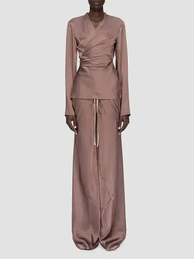Rick Owens Women's Laura Satin Wrap T-Shirt - Grape | Thumbnail 2 Rick Owens Women's Laura Satin Wrap T-Shirt - Grape | Thumbnail 2
