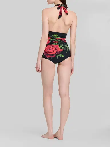 Dolce & Gabbana Women's St. Sicilia Retro One-Piece Swimsuit - Rose Nero | Thumbnail 3 Dolce & Gabbana Women's St. Sicilia Retro One-Piece Swimsuit - Rose Nero | Thumbnail 3