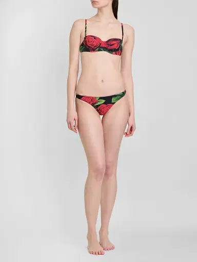 Dolce & Gabbana Women's St. Sicilia Printed Bikini - Rose Nero | Thumbnail 2 Dolce & Gabbana Women's St. Sicilia Printed Bikini - Rose Nero | Thumbnail 2