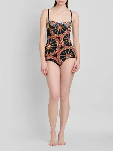 Dolce & Gabbana Women's St. Carretto Retro One-Piece Swimsuit - Carretto | Thumbnail 2 Dolce & Gabbana Women's St. Carretto Retro One-Piece Swimsuit - Carretto | Thumbnail 2