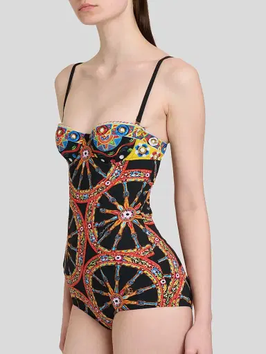 Dolce & Gabbana Women's St. Carretto Retro One-Piece Swimsuit - Carretto | Thumbnail 5 Dolce & Gabbana Women's St. Carretto Retro One-Piece Swimsuit - Carretto | Thumbnail 5