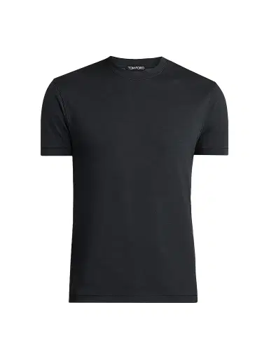 Tom Ford Men's Jersey Crewneck T-Shirt - Black | Thumbnail 1 Tom Ford Men's Jersey Crewneck T-Shirt - Black | Thumbnail 1