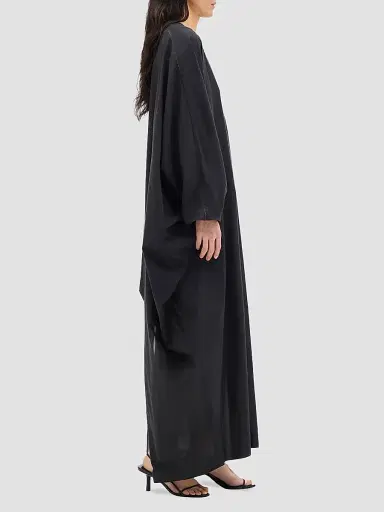 Another Tomorrow Women's Voile Caftan - Black | Thumbnail 3 Another Tomorrow Women's Voile Caftan - Black | Thumbnail 3