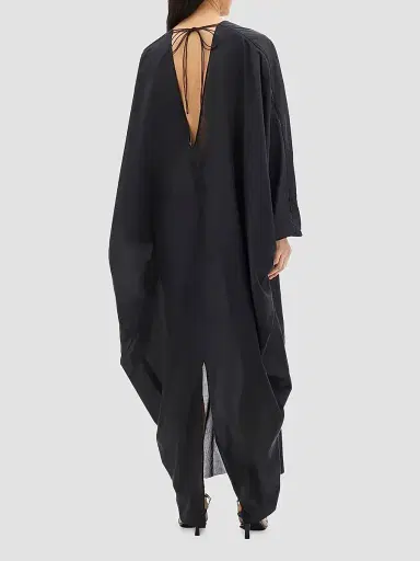 Another Tomorrow Women's Voile Caftan - Black | Thumbnail 4 Another Tomorrow Women's Voile Caftan - Black | Thumbnail 4