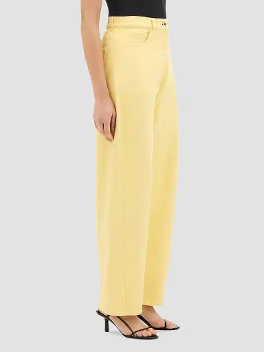 Another Tomorrow Women's Denim Curved Pants - Daffodil | Thumbnail 3 Another Tomorrow Women's Denim Curved Pants - Daffodil | Thumbnail 3