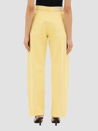 Another Tomorrow Women's Denim Curved Pants - Daffodil | Thumbnail 4 Another Tomorrow Women's Denim Curved Pants - Daffodil | Thumbnail 4